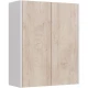 Шкаф двустворчатый 60x75 см дуб кантри/белый глянец Lemark Combi LM03C60SH-dub
