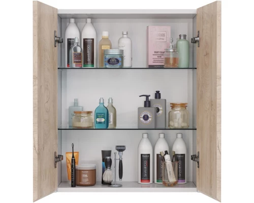 Шкаф двустворчатый 60x75 см дуб кантри/белый глянец Lemark Combi LM03C60SH-dub