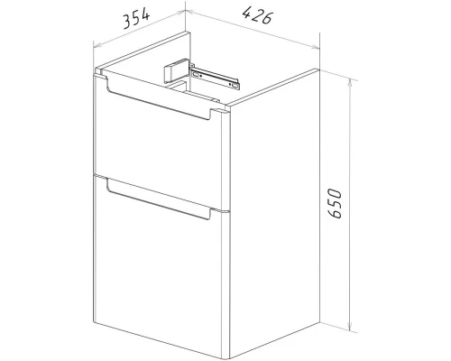 Тумба белый глянец 42,6 см Lemark Buno LM04B45T