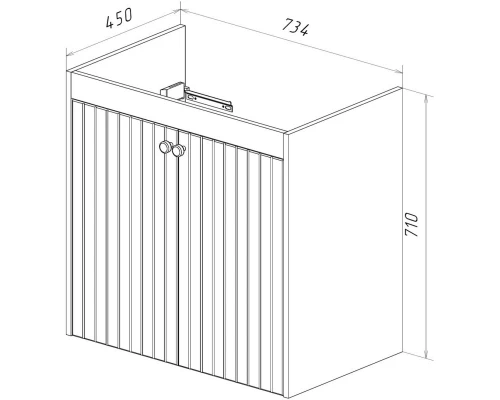 Тумба белый глянец 73,4 см Lemark Romance LM07R80T