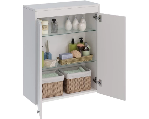 Шкаф двустворчатый 60x75 см белый глянец Lemark Romance LM07R35SH