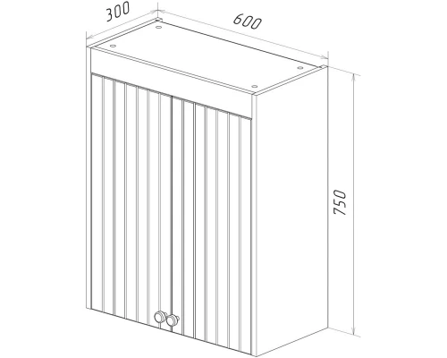 Шкаф двустворчатый 60x75 см белый глянец Lemark Romance LM07R35SH