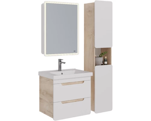 Тумба дуб кантри/белый глянец 61 см Lemark Olivia LM08OL65T