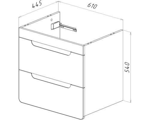 Тумба дуб кантри/белый глянец 61 см Lemark Olivia LM08OL65T
