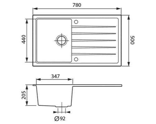 Кухонная мойка крома Longran Classic CLS780.500 - 49