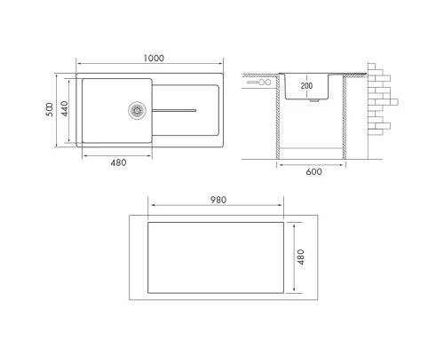 Кухонная мойка трюфель Longran Enigma ENG1000.500 - 54
