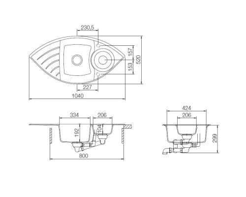 Кухонная мойка Longran Optico C-150