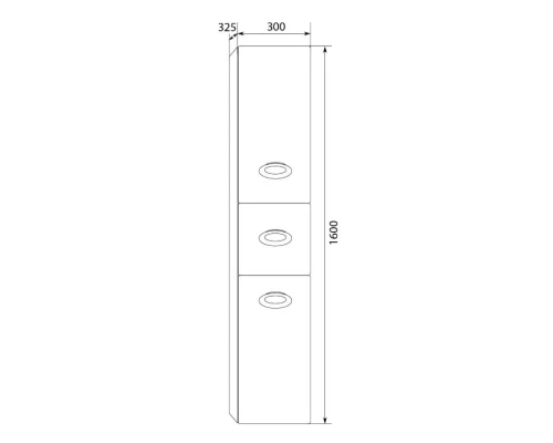 Пенал подвесной белый глянец R Marka One Arrondi У69566
