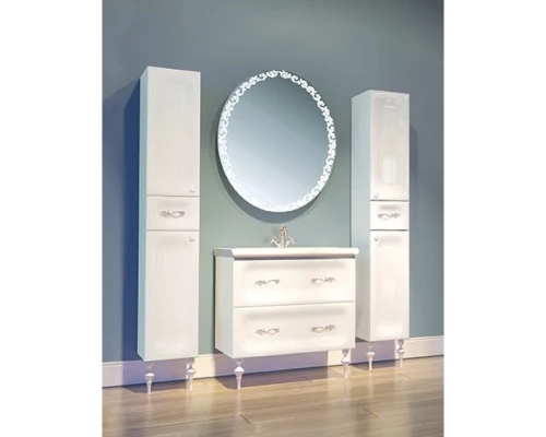 Пенал напольный белый глянец R Marka One Cheri У69416