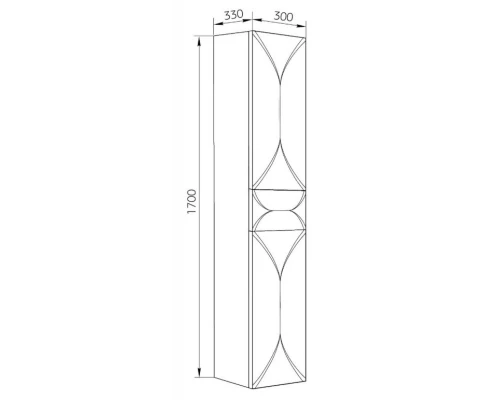 Пенал подвесной белый глянец R Marka One Elegant У69413