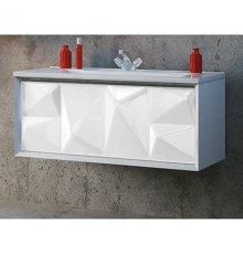 Тумба белый глянец 89 см Marka One Romb У67847