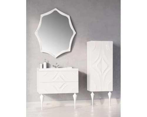 Тумба с раковиной белый глянец 80 см Marka One Angel У67285