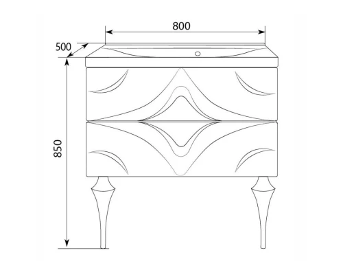 Тумба с раковиной белый глянец 80 см Marka One Angel У67285