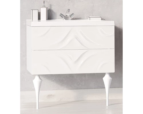 Тумба с раковиной белый глянец 80 см Marka One Angel У67285
