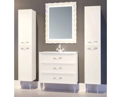 Пенал напольный белый глянец L Marka One Lumier У73555