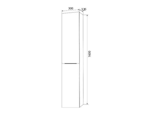 Пенал подвесной голубой мрамор/белый глянец L Marka One Idalgo У73199