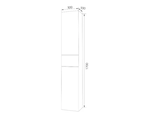 Пенал подвесной оникс/белый глянец L Marka One Lacio У73227