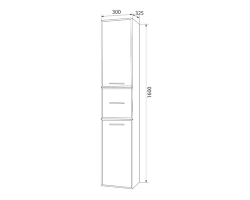 Пенал подвесной голубой мрамор/белый глянец L Marka One Visbaden У73179