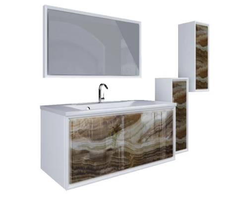 Тумба оникс/белый глянец 89 см Marka One Seattle У72806