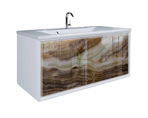 Тумба оникс/белый глянец 89 см Marka One Seattle У72806