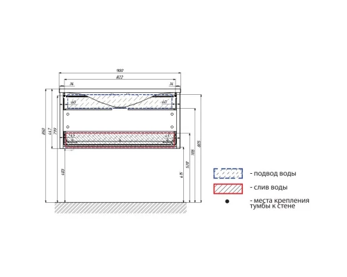 Тумба дерево/белый глянец 89 см Marka One Seattle У72807