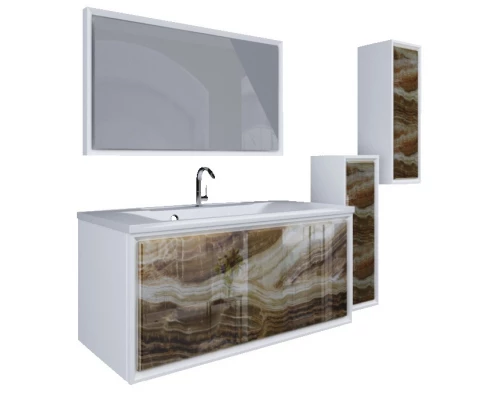 Шкаф оникс/белый глянец L Marka One Seattle У73217