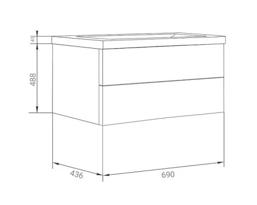 Тумба коко боло/белый 69 см Marka One Mix У69533