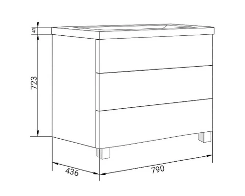 Тумба бетон/белый 79 см Marka One Mix У69540