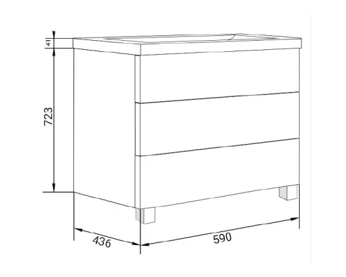 Тумба коко боло/белый 59 см Marka One Mix У69544