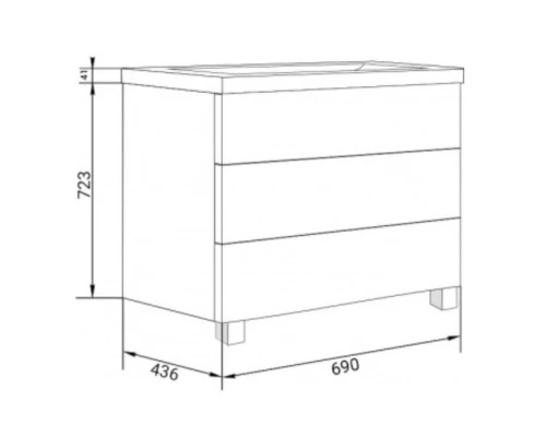 Тумба коко боло/белый 69 см Marka One Mix У69545