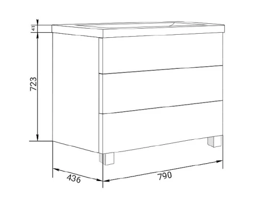 Тумба коко боло/белый 79 см Marka One Mix У69546