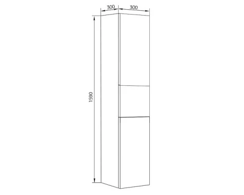 Пенал подвесной бетон/белый Marka One Mix У55908