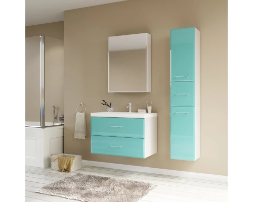 Пенал подвесной бирюзовый/белый Marka One Mix У72141