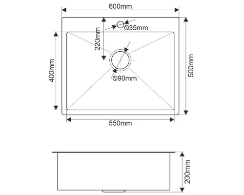 Кухонная мойка Melana ProfLine 3,0/200 MLN-R6050H+дозатор