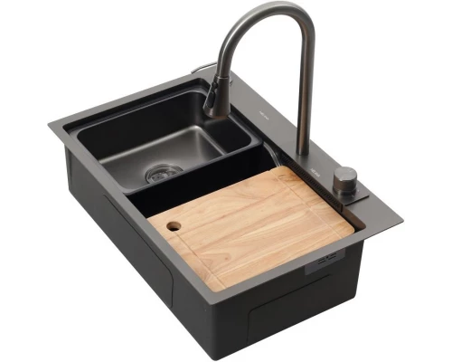 Кухонная мойка Melana ProfLine 3,0/215 D6846B+6 графит