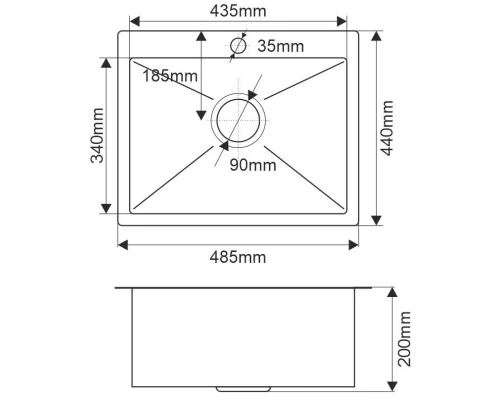 Кухонная мойка Melana ProfLine 3,0/200 R48544H сатин