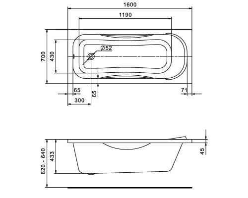 Акриловая ванна 160x70 см Santek Тенерифе 1.WH30.2.357