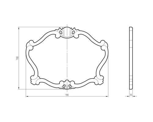 Зеркало 91x70 см серебро Migliore 30490