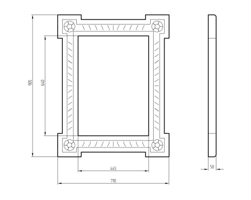 Зеркало 71x90,5 см серебро Migliore 26539