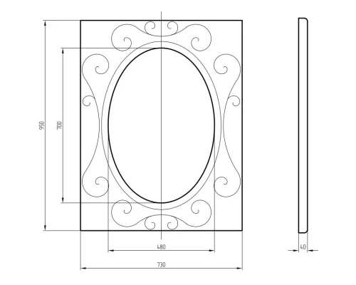 Зеркало 73x95 см бронза Migliore 30627