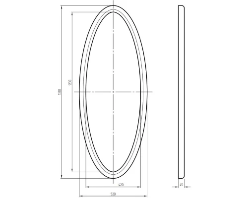 Зеркало 52x130 см золотой Migliore 30593