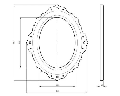 Зеркало 85x105 см золотой Migliore 24963