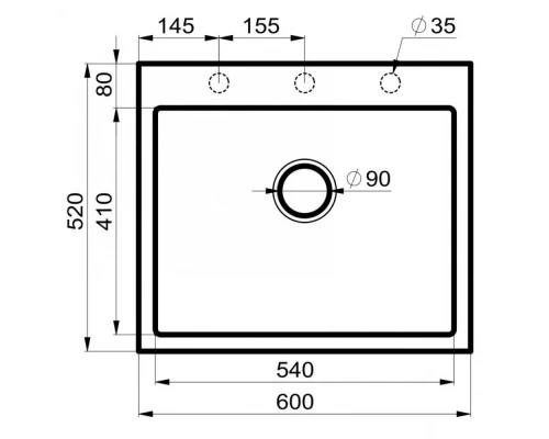 Кухонная мойка Milacio Murcia 60 белый MC.77012
