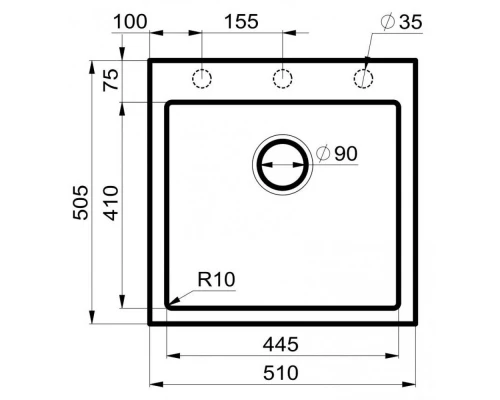 Кухонная мойка Milacio Murcia 51 серый металлик MC.77023