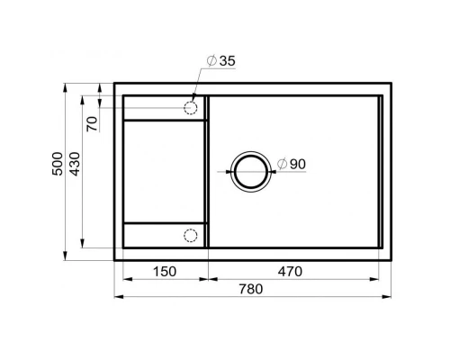 Кухонная мойка Milacio Navarra 78 белый MC.77052