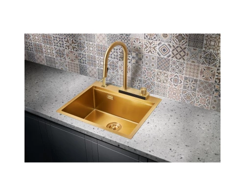 Кухонная мойка Milacio Denia 57 золотой матовый MC.77408
