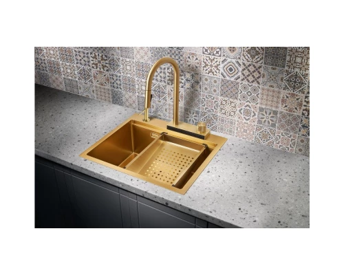 Кухонная мойка Milacio Denia 57 золотой матовый MC.77408