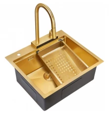 Кухонная мойка Milacio Denia 57 золотой матовый MC.77408
