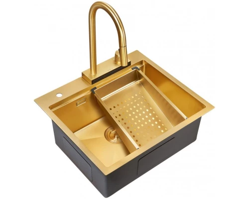 Кухонная мойка Milacio Denia 57 золотой матовый MC.77408