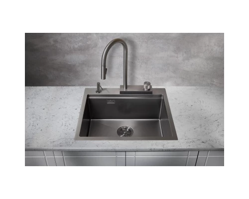Кухонная мойка Milacio Denia 57 вороненая сталь MC.77409